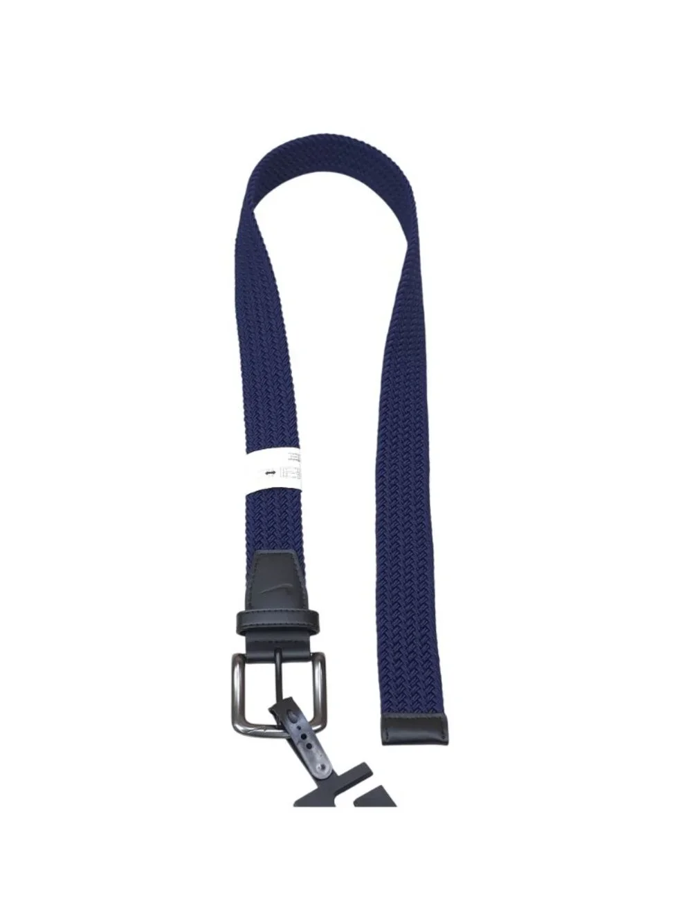 Nike Mens Stretch Braided Golf Belt Large 38-40 Navy Blue With Gunmetal Buckle